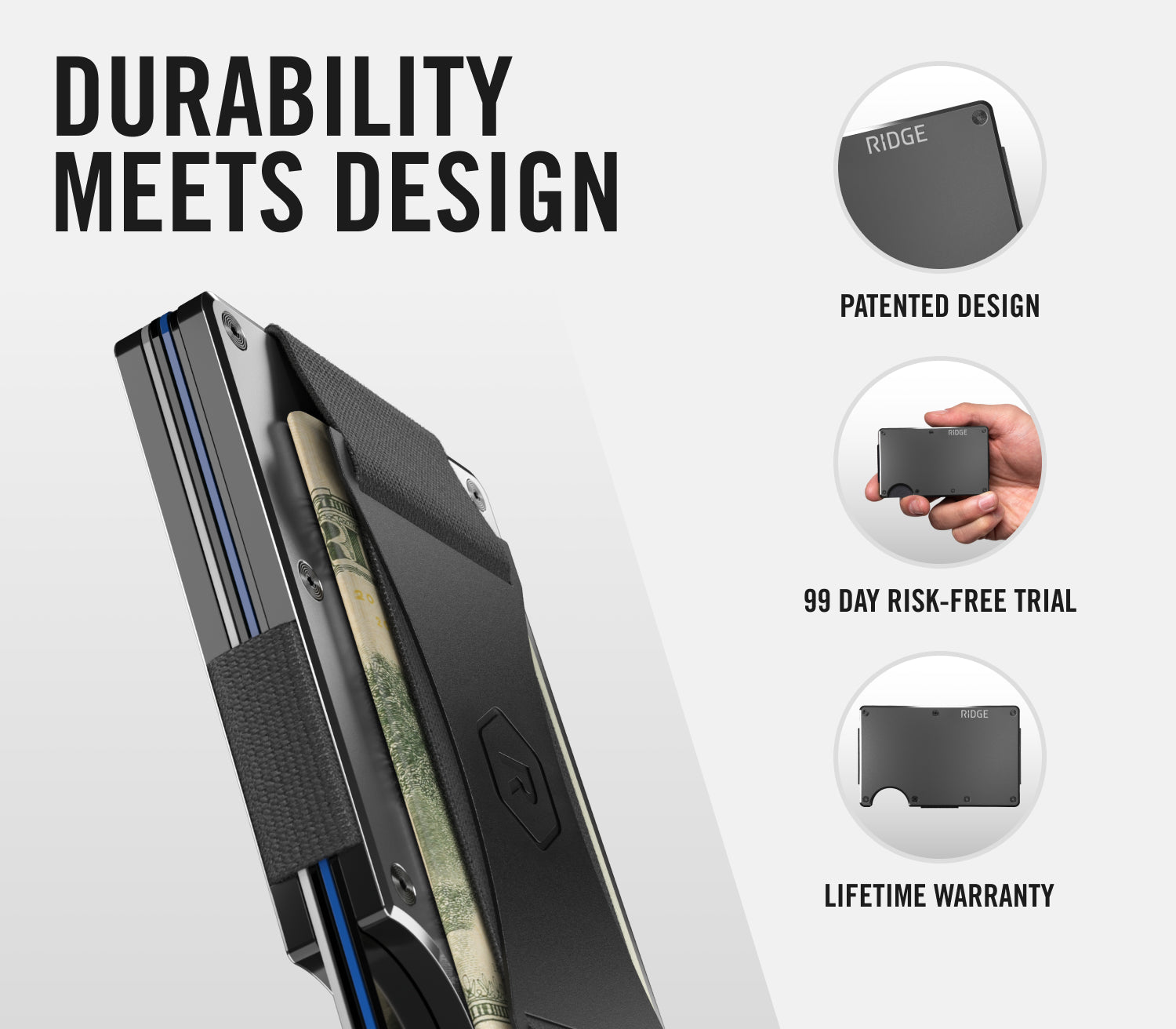 Titanium Stonewash Wallet - Strong & Durable | The Ridge - Ridge