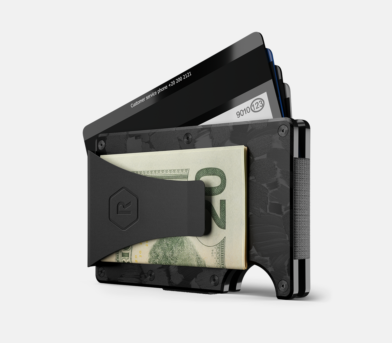 小物 The Ridge Forged Carbon Money Clip The Ridge Wallet - Cash Strap with Money Clip - Forged Ember