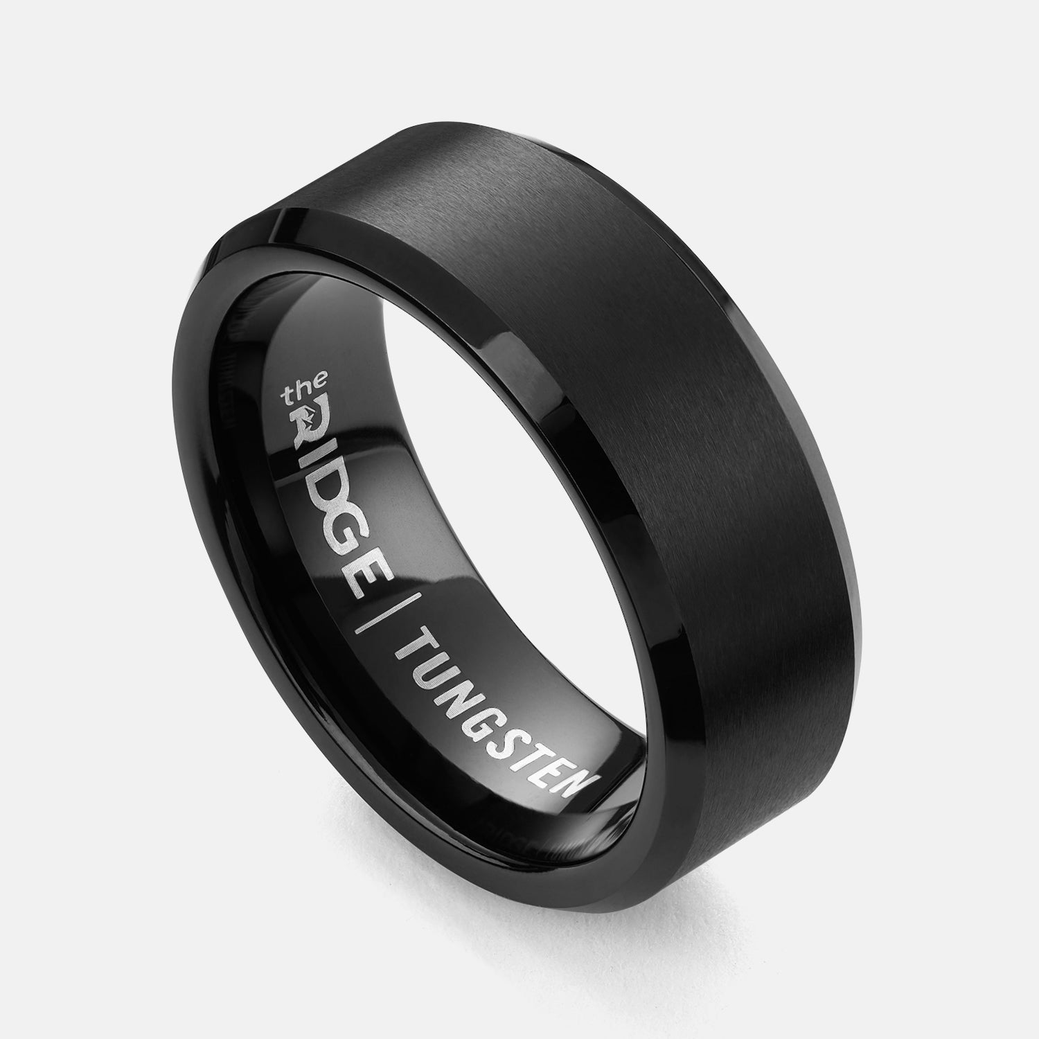 BRUNT ロマンチスト　ブラック Royal Black Men's Tungsten Wedding Band - The Ridge - Ridge Global